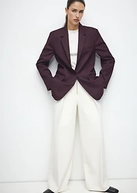 Straight suit jacket with lapel pockets