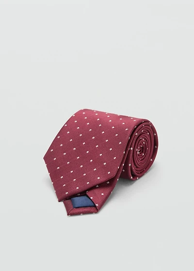 Polka-dot silk tie