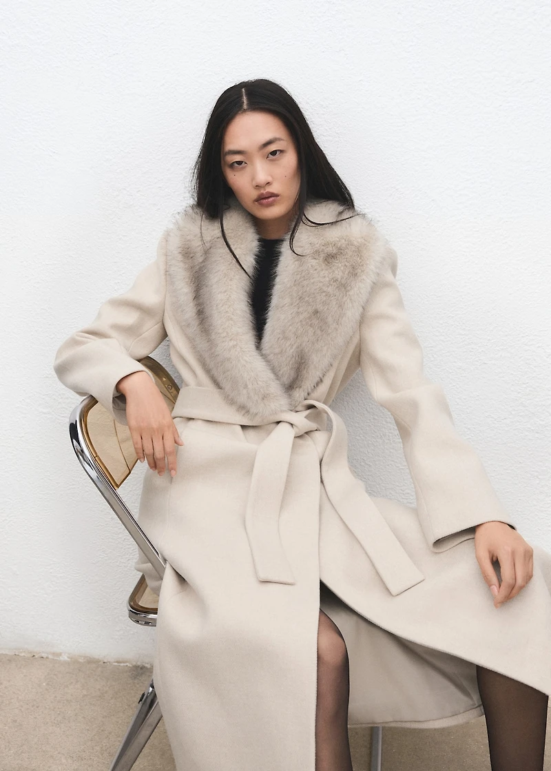Manteco wool coat with fur collar