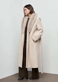 Manteco wool coat with fur collar