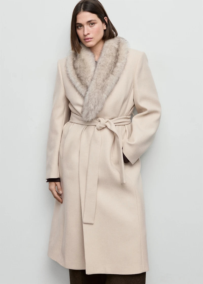 Manteco wool coat with fur collar