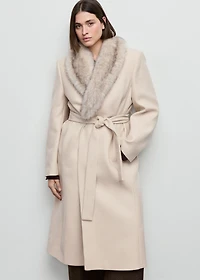 Manteco wool coat with fur collar