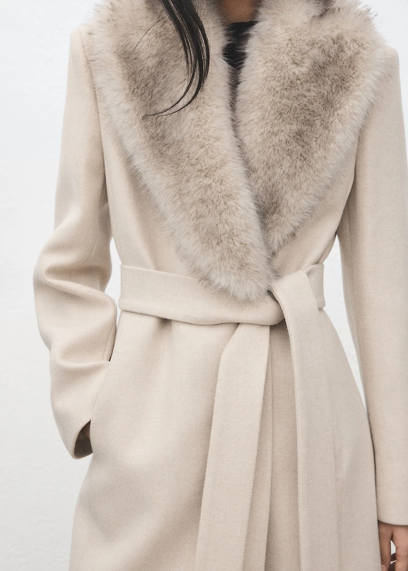 Manteco wool coat with fur collar