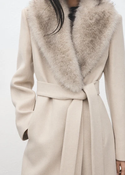 Manteco wool coat with fur collar