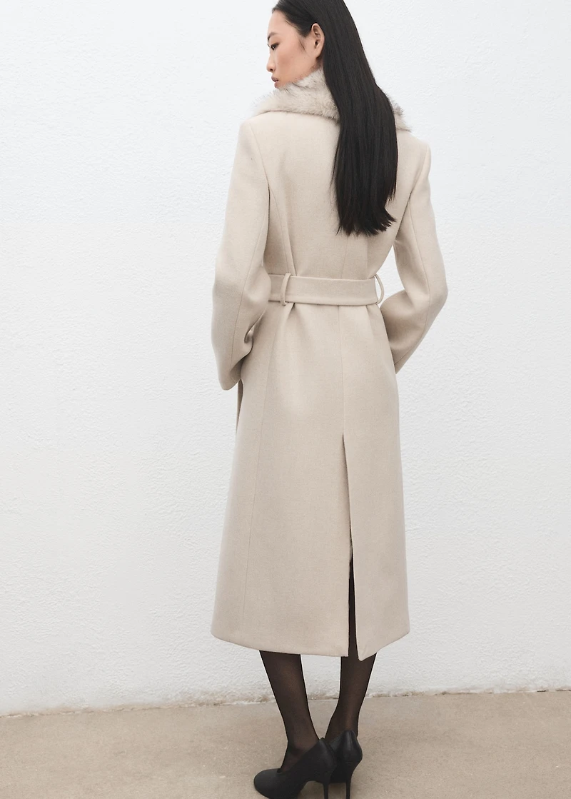 Manteco wool coat with fur collar