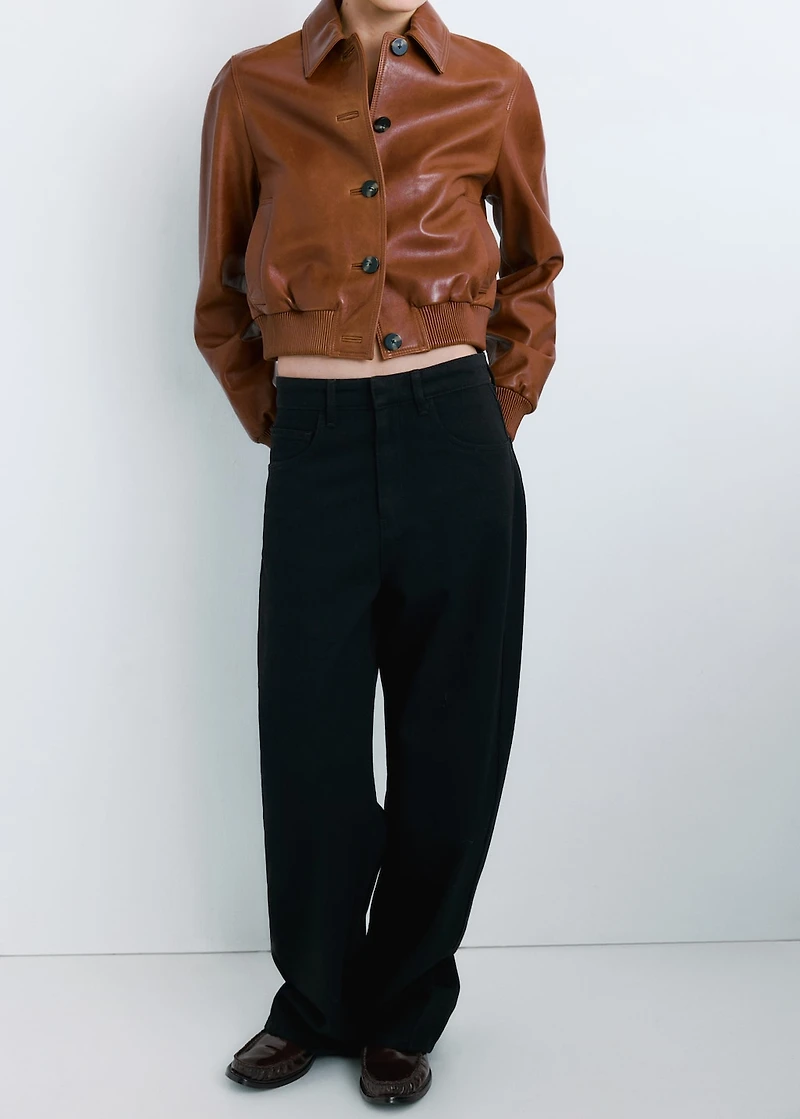 Mid-rise balloon jeans