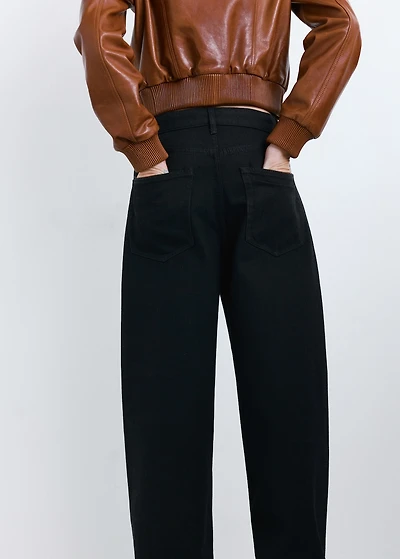 Mid-rise balloon jeans