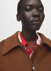 Wool jacket with shirt collar