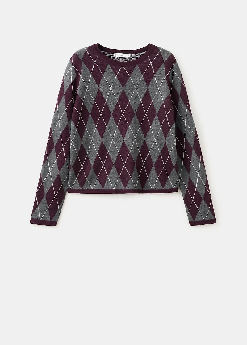 Argyle knit sweater