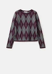 Argyle knit sweater