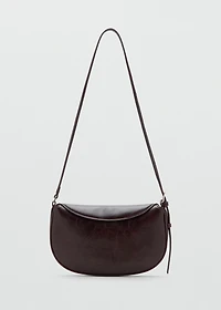 Oval shoulder bag with flap