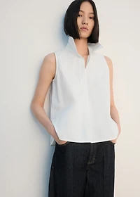 Sleeveless cotton shirt