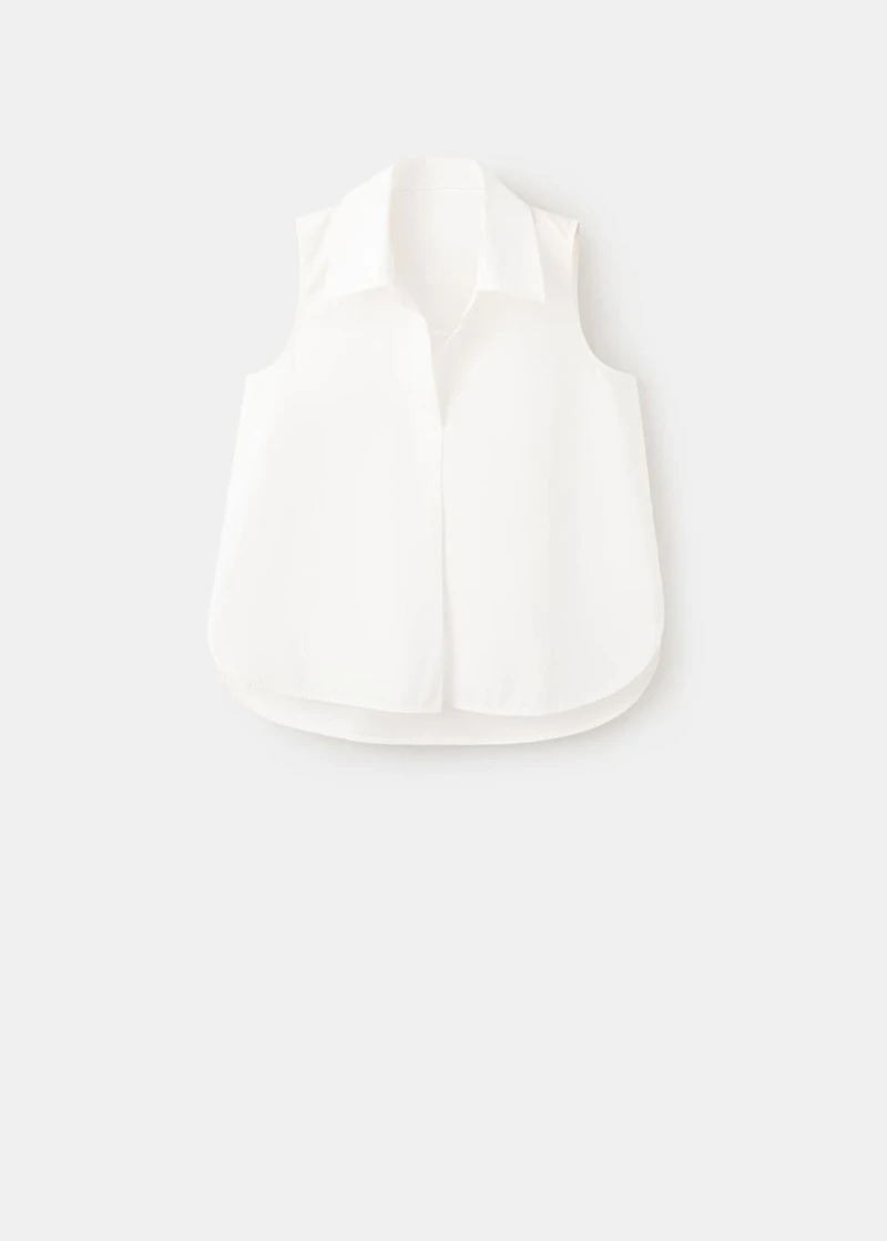 Sleeveless cotton shirt