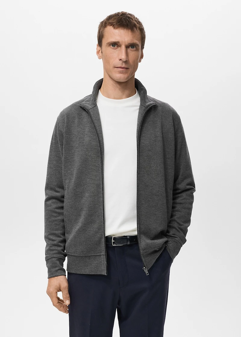 Regular-fit zip-up hoodie