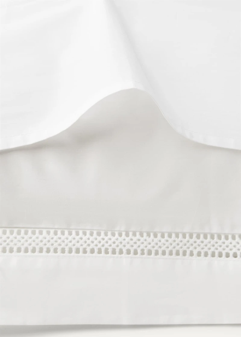 Two cotton percale pillowcases with inset 60x60 cm