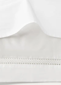 Two cotton percale pillowcases with inset 60x60 cm