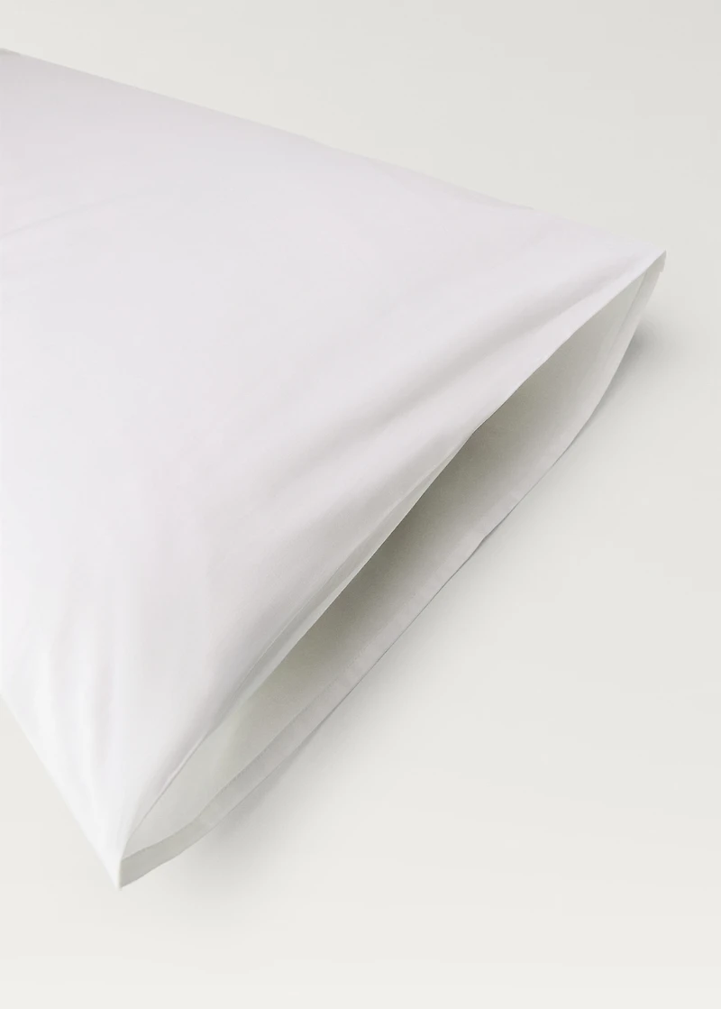 Two cotton percale pillowcases 60x60cm