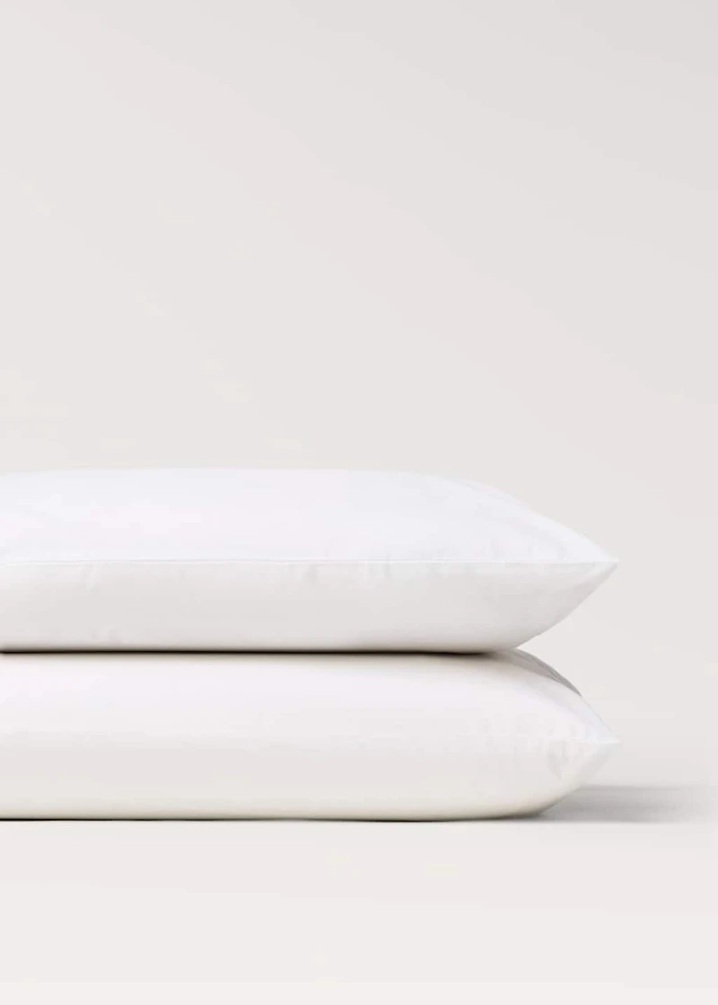 Two cotton percale pillowcases 50x75cm