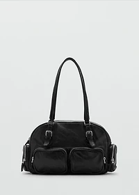 Leather bowling bag with pockets