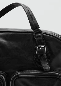 Leather bowling bag with pockets