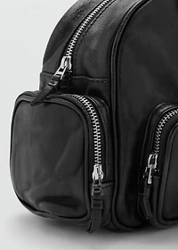 Leather bowling bag with pockets