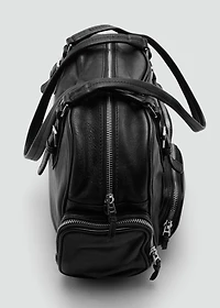 Leather bowling bag with pockets