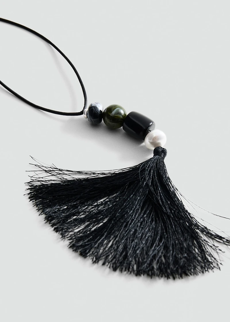 Fringed bead necklace