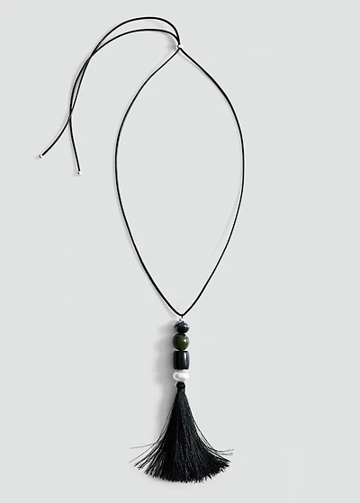 Fringed bead necklace