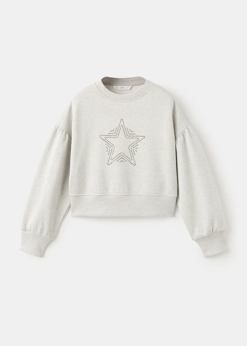 Sweatshirt with rhinestone star embellishments and lurex details
