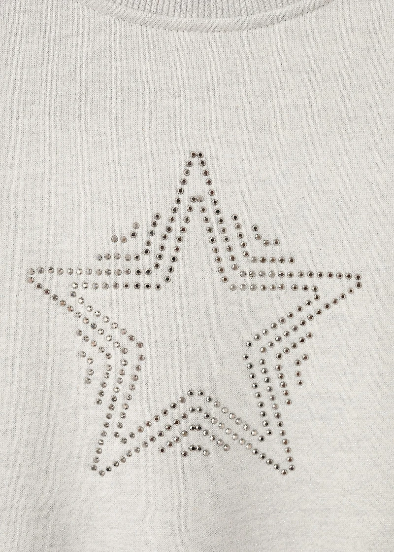 Sweatshirt with rhinestone star embellishments and lurex details