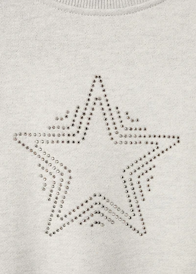 Sweatshirt with rhinestone star embellishments and lurex details