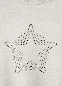 Sweatshirt with rhinestone star embellishments and lurex details