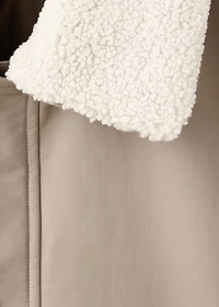 Quilted jacket with shearling-effect collar