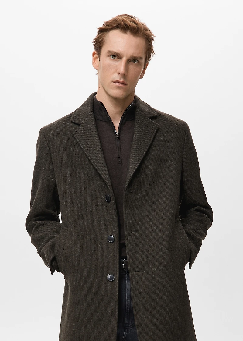 Lightweight recycled wool coat