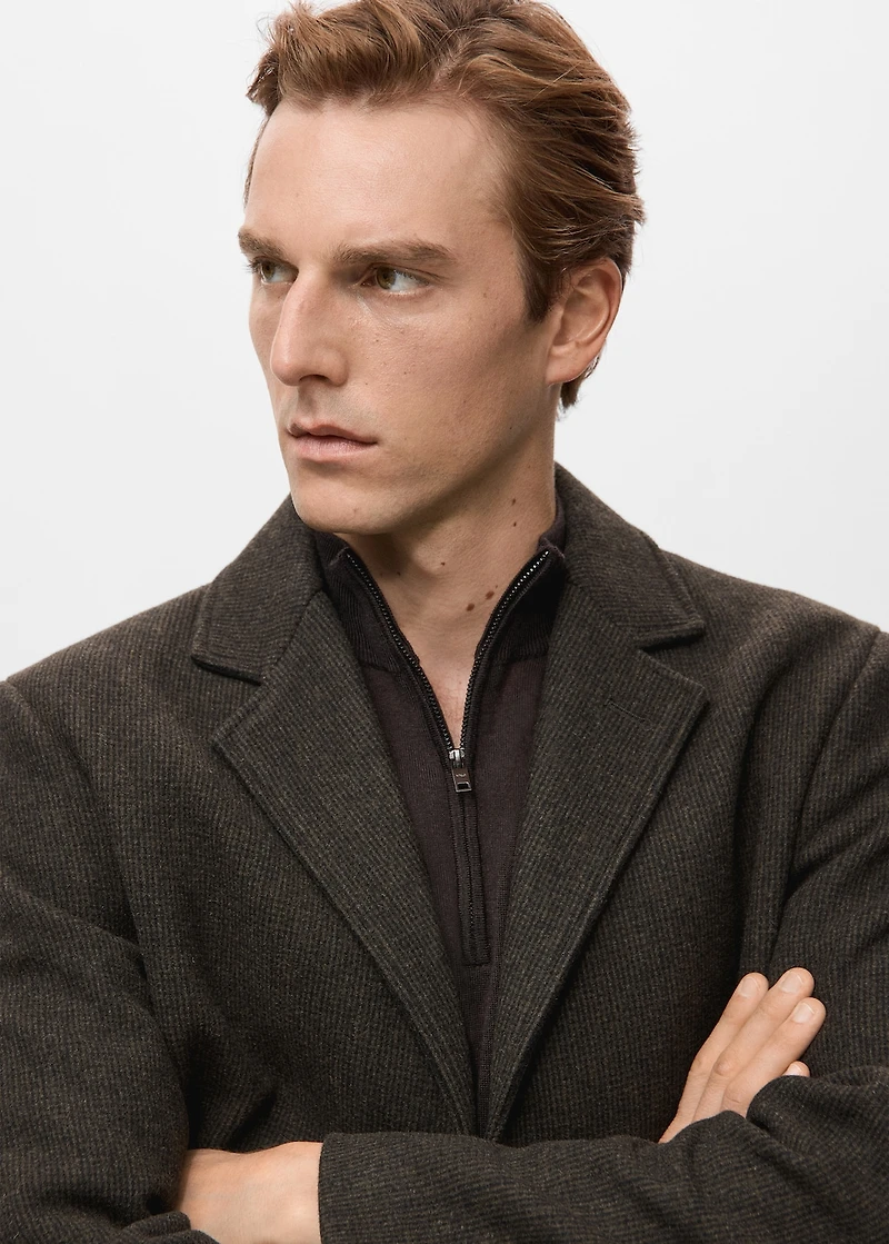 Lightweight recycled wool coat