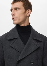 Short double-breasted wool coat