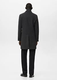 Wool coat with detachable inner collar