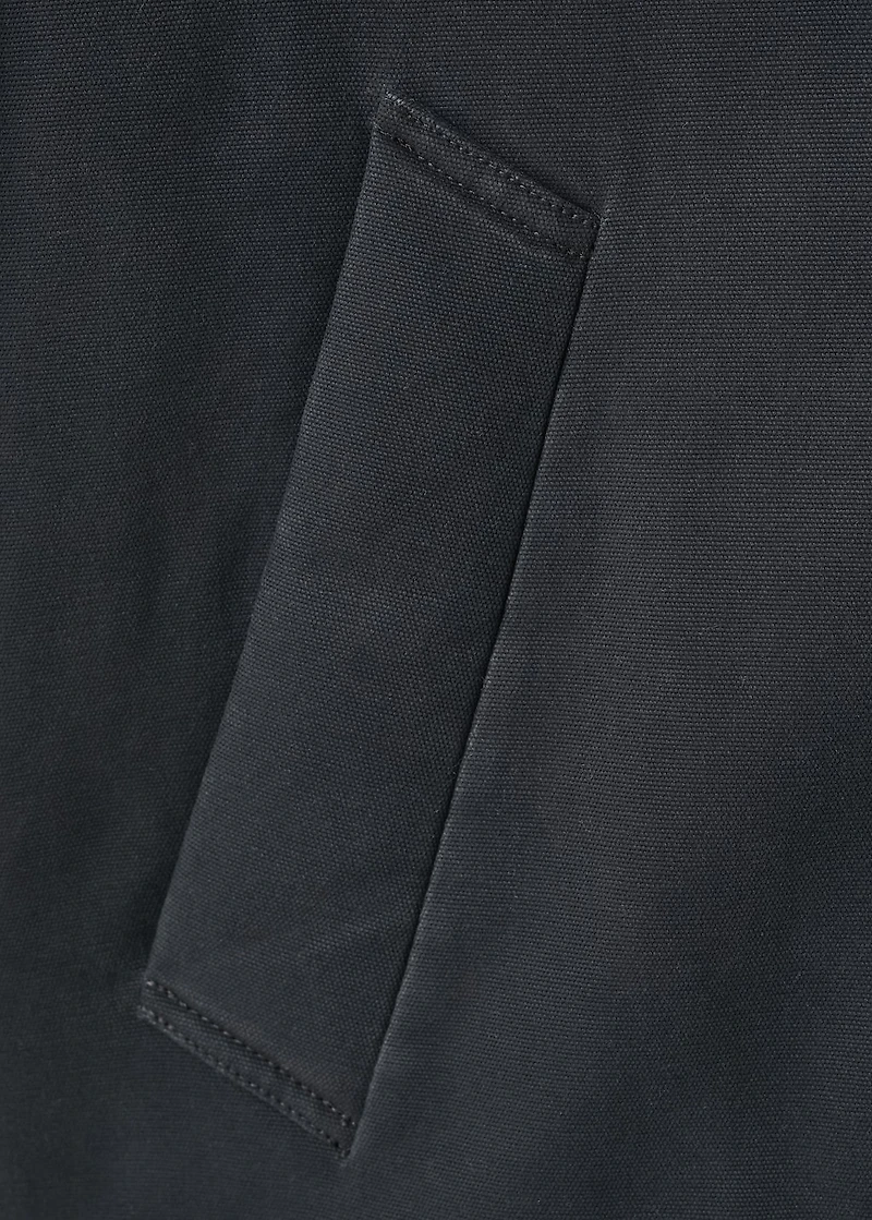 Quilted jacket with corduroy collar