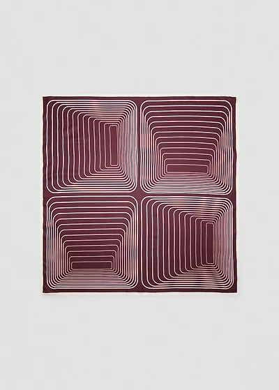 Satin check-print scarf