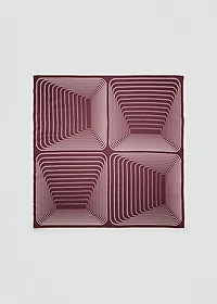 Satin check-print scarf