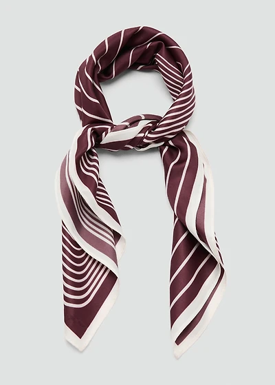 Satin check-print scarf