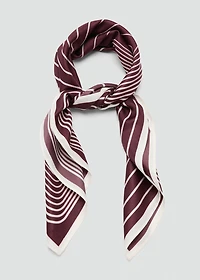 Satin check-print scarf