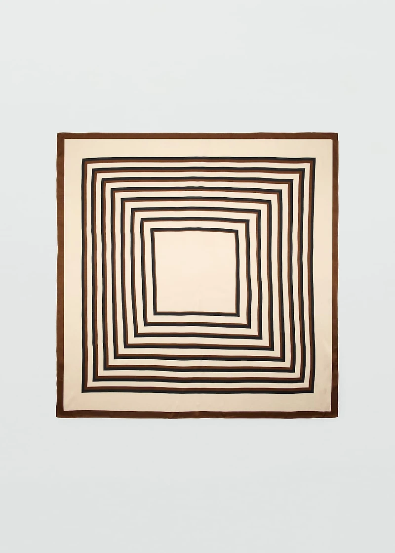 Geometric stripe-print scarf