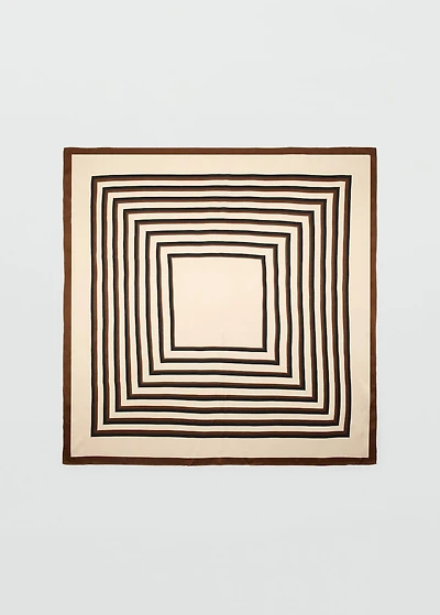 Geometric stripe-print scarf