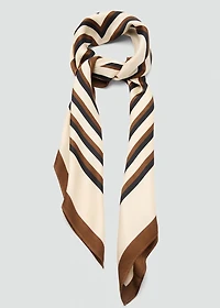 Geometric stripe-print scarf
