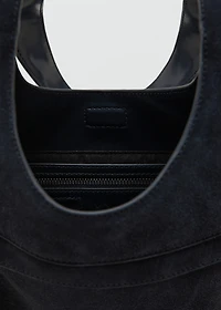 Suede studded shoulder bag