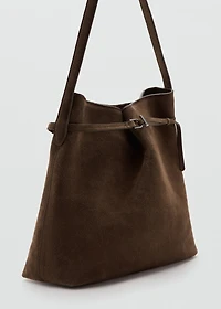 Suede bucket bag