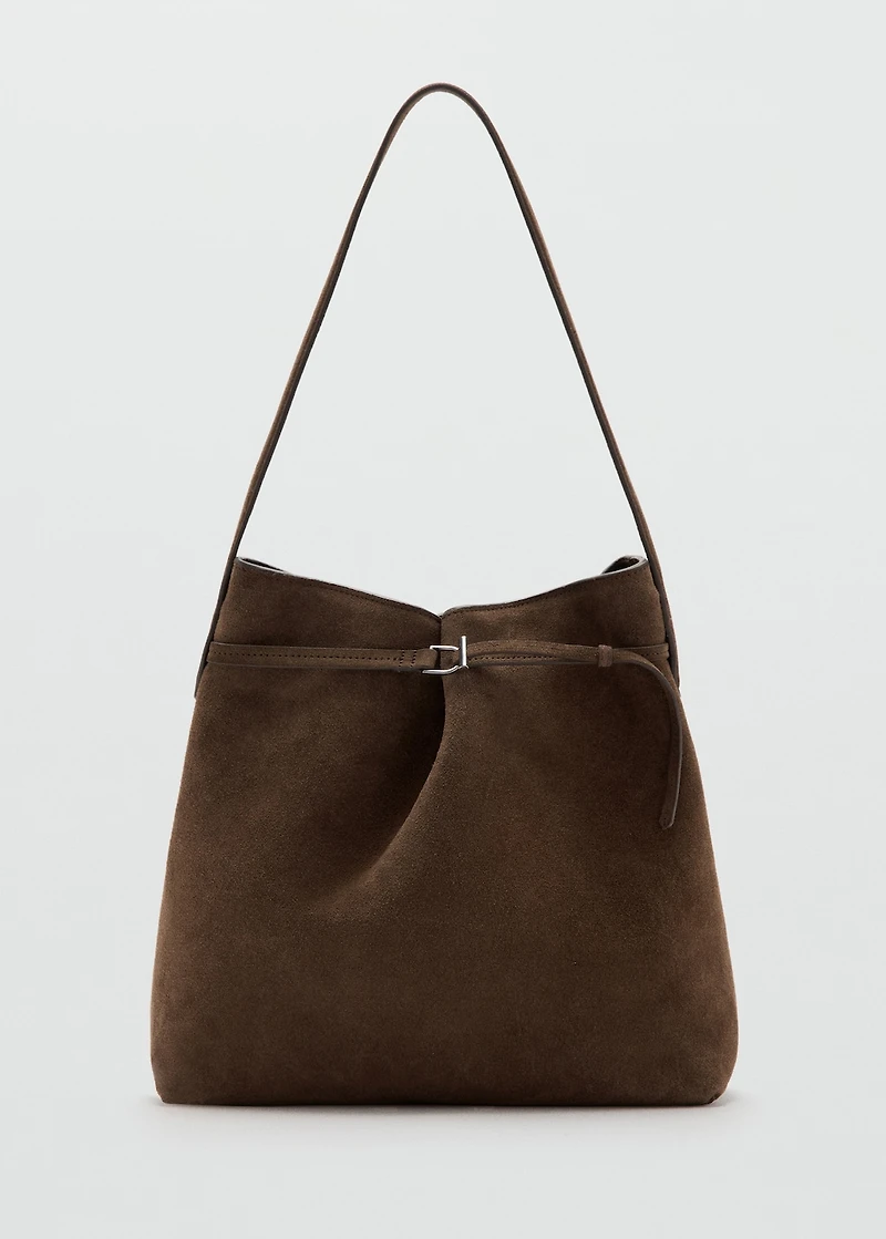 Suede bucket bag