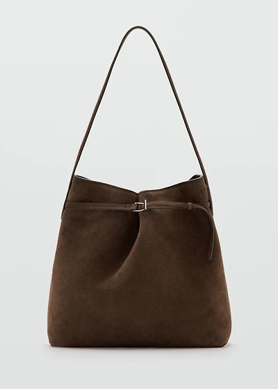 Suede bucket bag