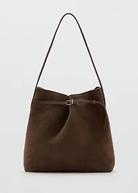 Suede bucket bag